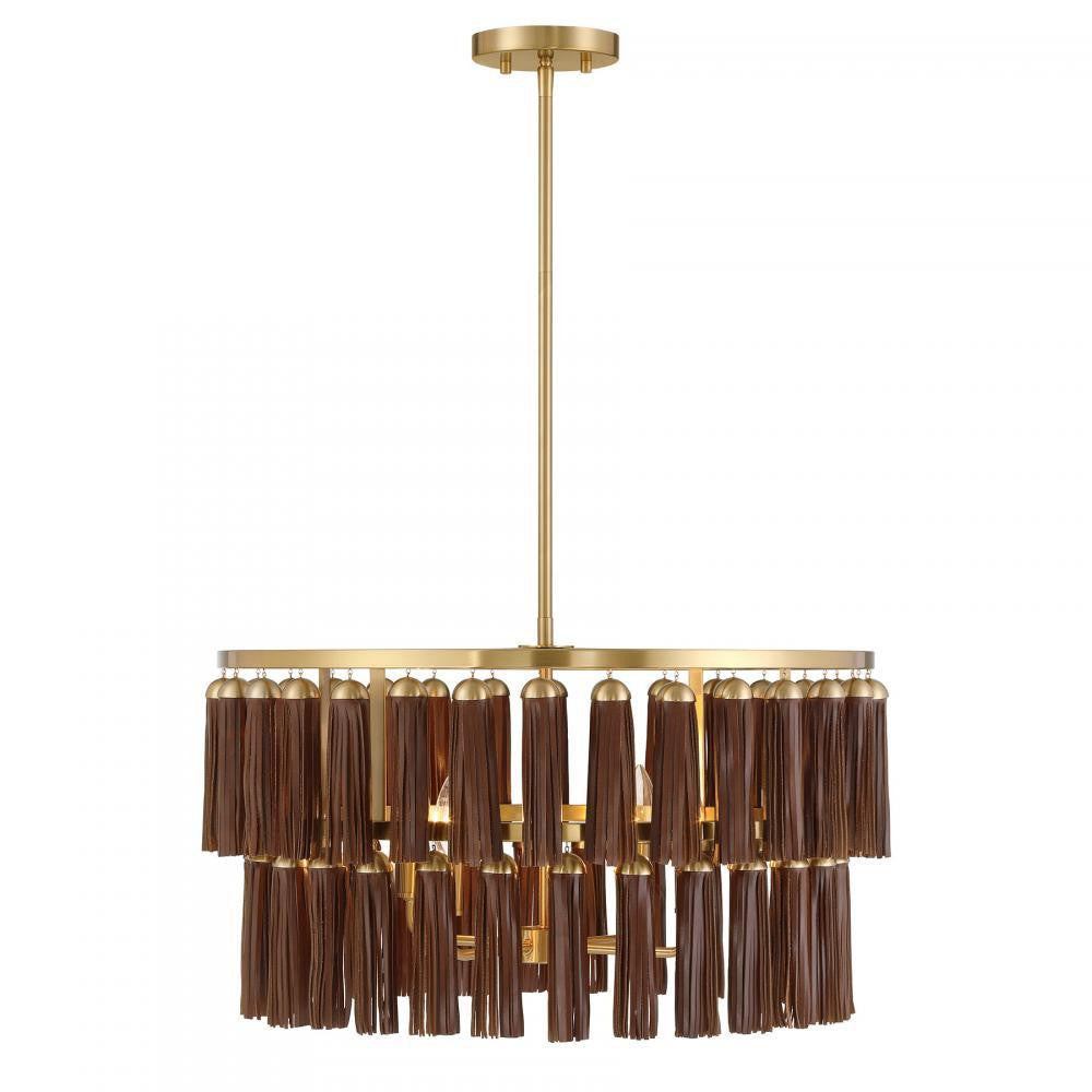 Savoy House Aquitane 4-Light Pendant Warm Brass