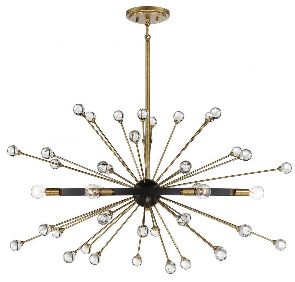 Savoy House Ariel 6-Light 18-in Chandelier Como Black with Gold