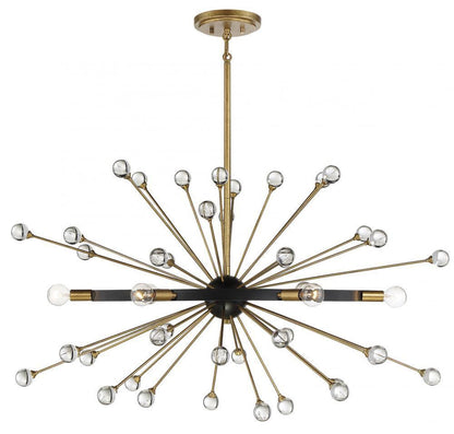 Savoy House Ariel 6-Light 18-in Chandelier Como Black with Gold