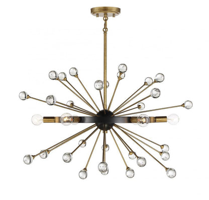 Savoy House Ariel 6-Light 25-in Chandelier Como Black with Gold