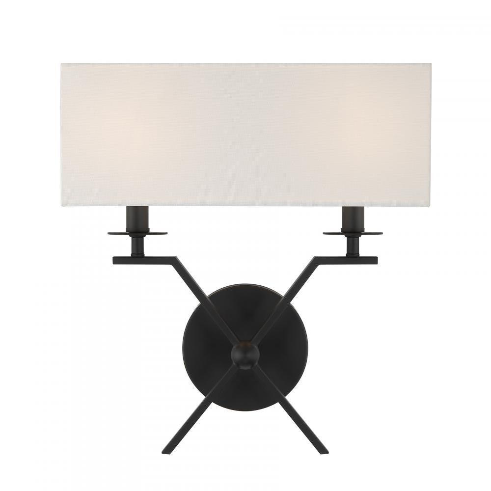 Savoy House Arondale 2-Light Wall Sconce in Matte Black, Savoy House 9-3305-2-89 ALYJW