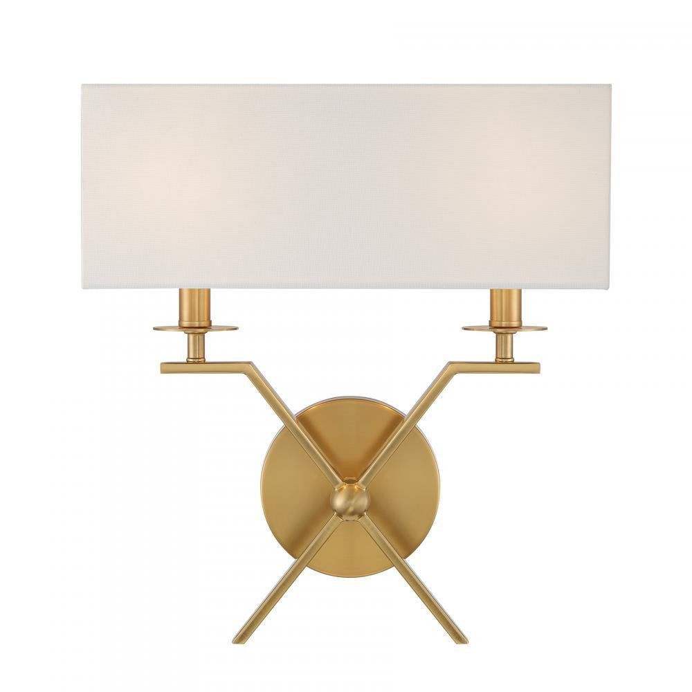 Savoy House Arondale 2-Light Wall Sconce Warm Brass