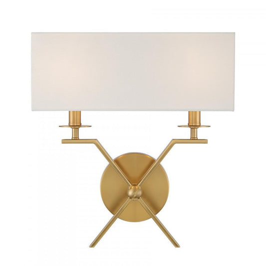Savoy House Arondale 2-Light Wall Sconce Warm Brass