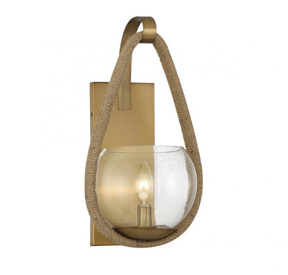 Savoy House Ashe Wall Sconce Warm Brass and Rope