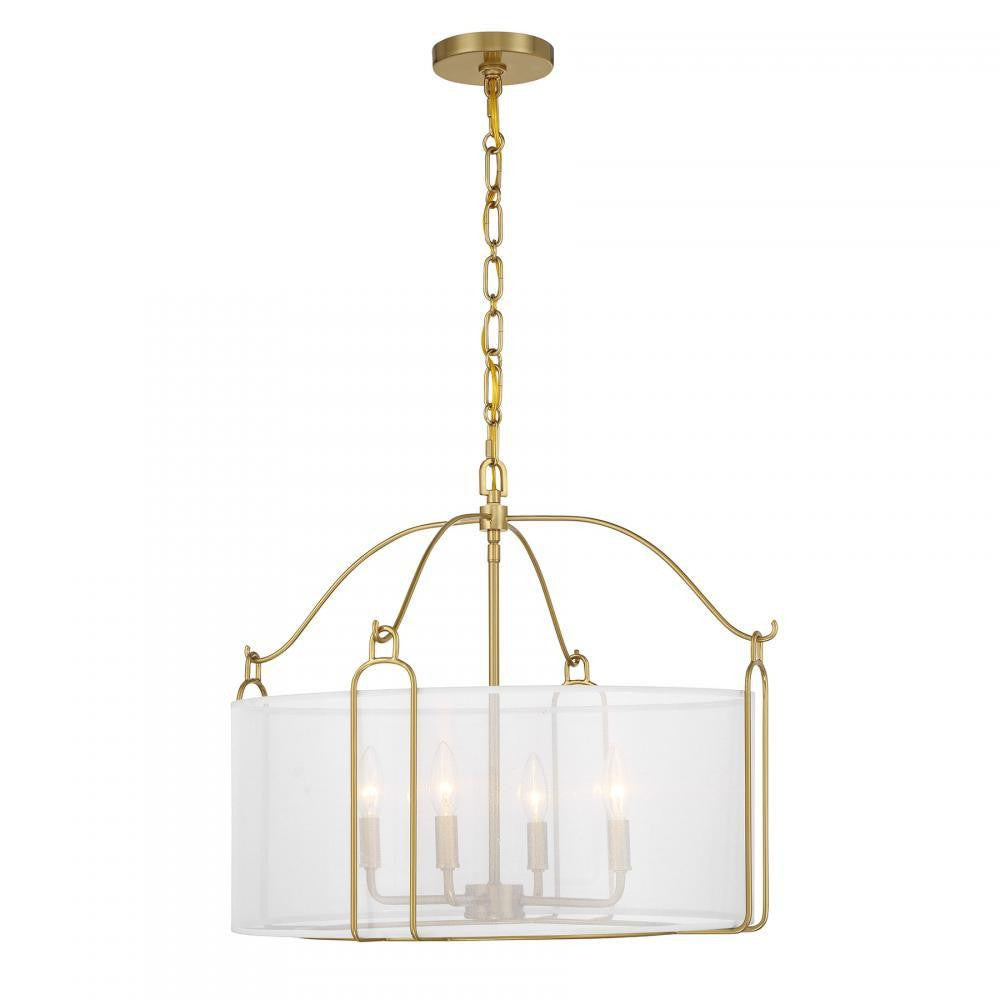 Savoy House Ashlay 4-Light Pendant Warm Brass