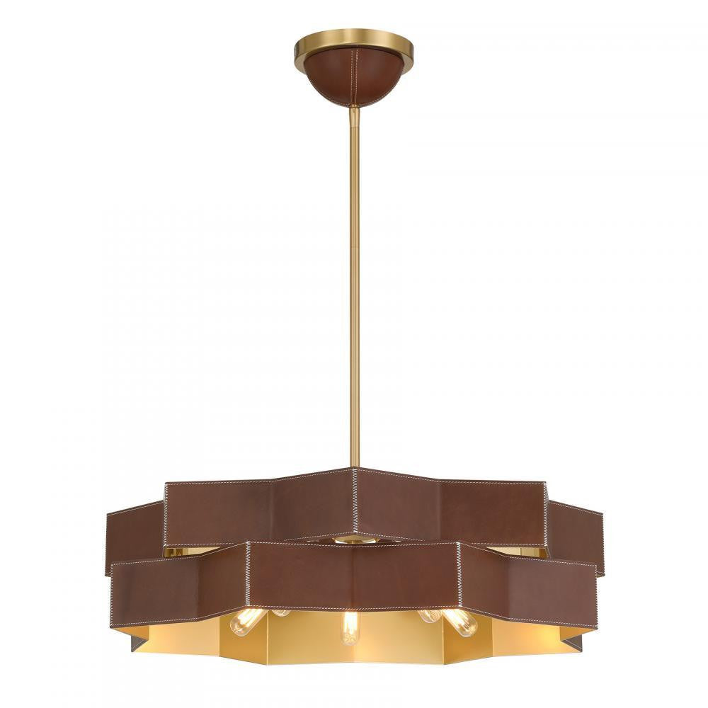 Savoy House Atherton 5-Light Pendant Warm Brass