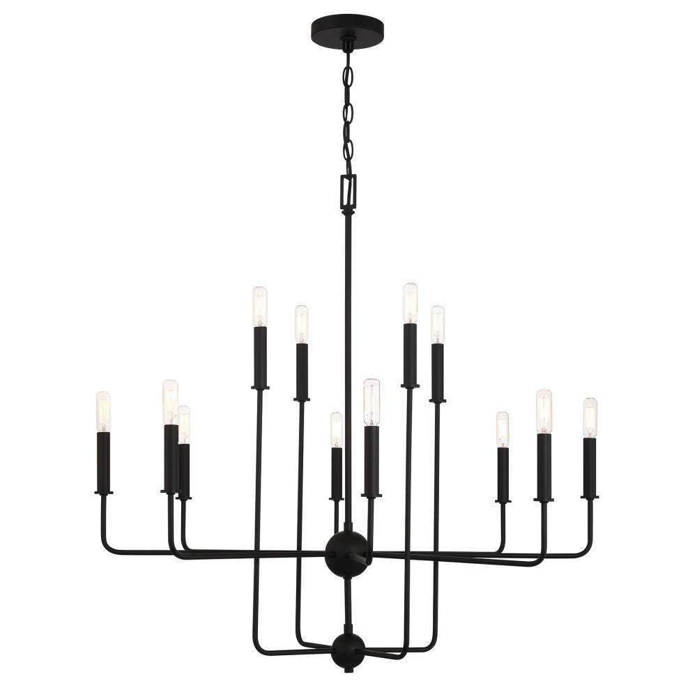 Savoy House Avondale 12-Light Chandelier in Matte Black, Savoy House 1-4046-12-89 ALYL5