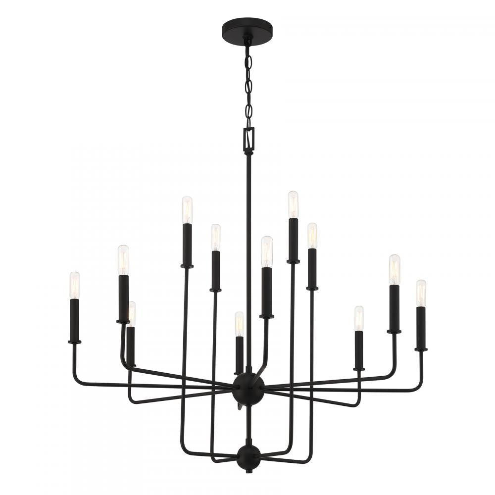 Savoy House Avondale 12-Light Chandelier in Matte Black, Savoy House 1-4046-12-89 ALYL5