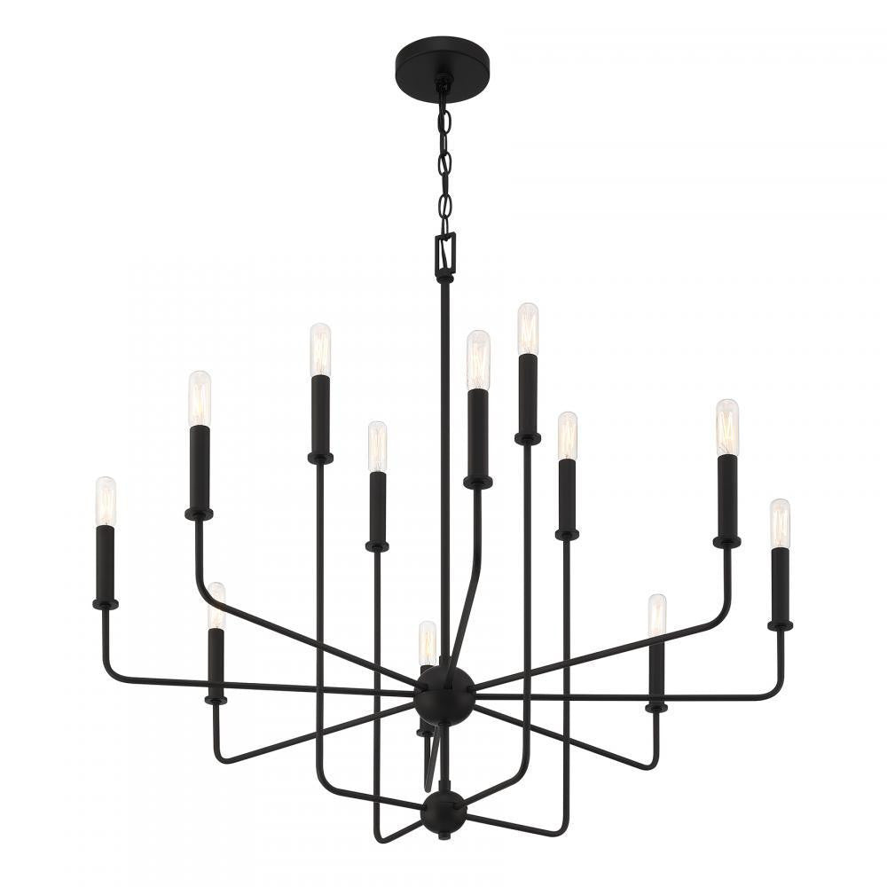 Savoy House Avondale 12-Light Chandelier in Matte Black, Savoy House 1-4046-12-89 ALYL5