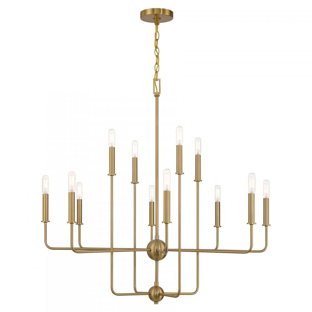 Savoy House Avondale 12-Light Chandelier Warm Brass