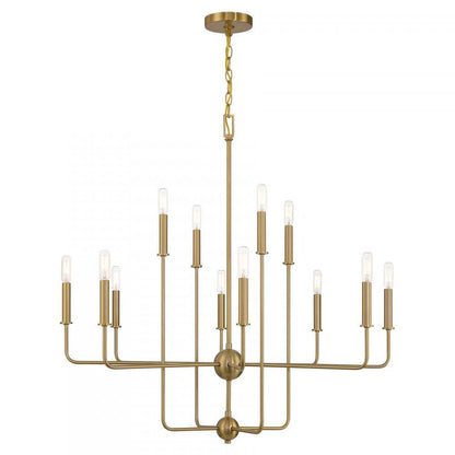 Savoy House Avondale 12-Light Chandelier Warm Brass