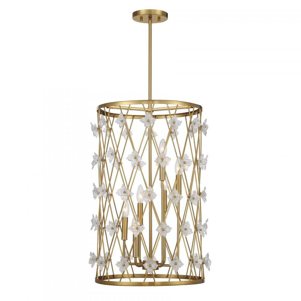 Savoy House Bailey 6-Light Pendant Warm Brass