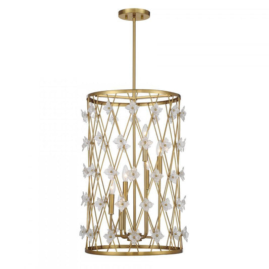 Savoy House Bailey 6-Light Pendant Warm Brass