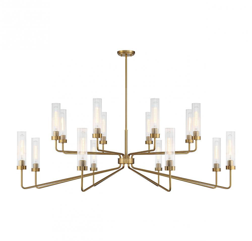 Savoy House Baker 16-Light Chandelier Warm Brass
