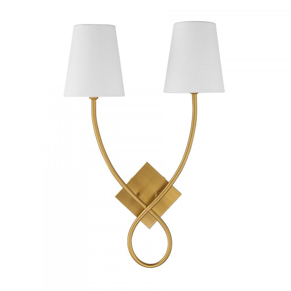 Savoy House Barclay 2-Light Wall Sconce Warm Brass