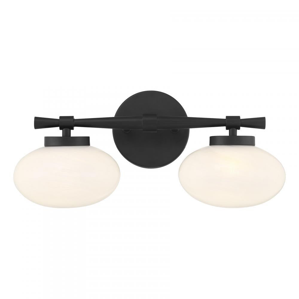 Savoy House Barrow 2-Light Bathroom Vanity Light Matte Black