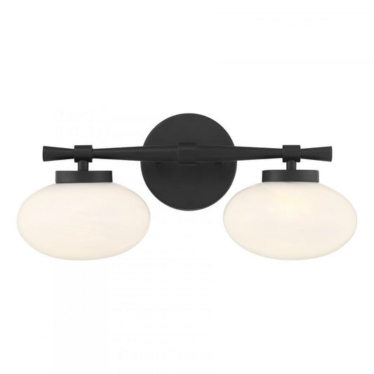 Savoy House Barrow 2-Light Bathroom Vanity Light Matte Black