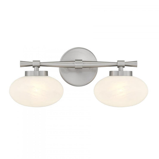 Savoy House Barrow 2-Light Bathroom Vanity Light Satin Nickel