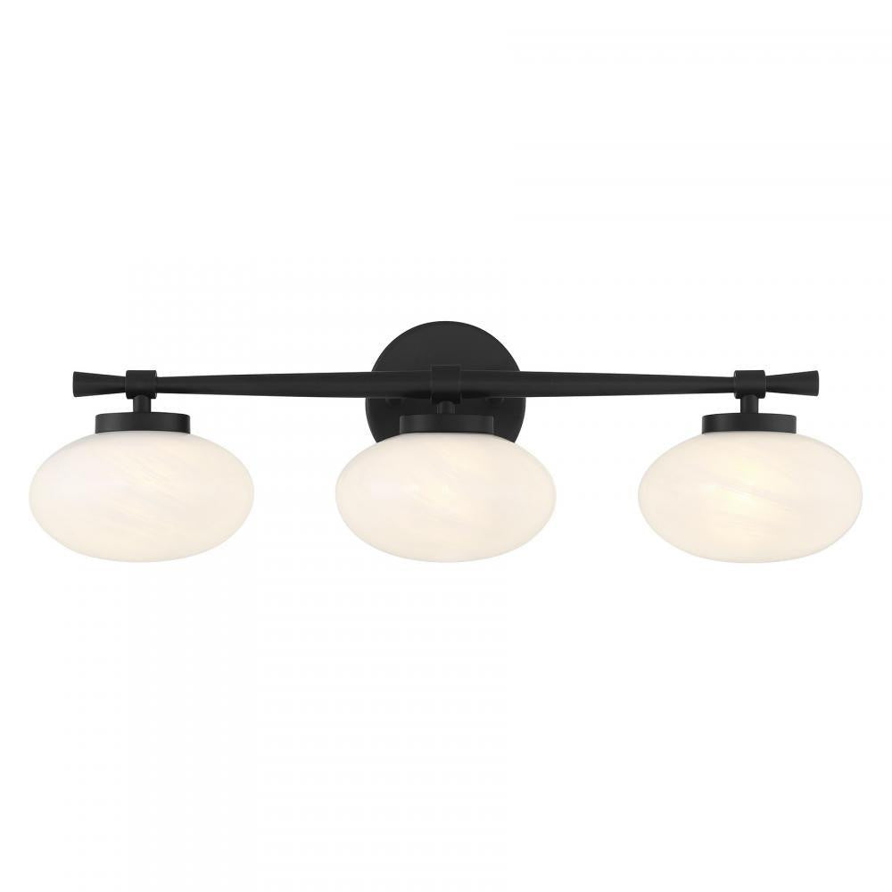 Savoy House Barrow 3-Light Bathroom Vanity Light Matte Black