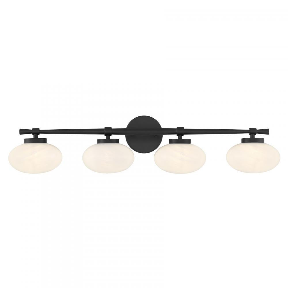 Savoy House Barrow 4-Light Bathroom Vanity Light Matte Black