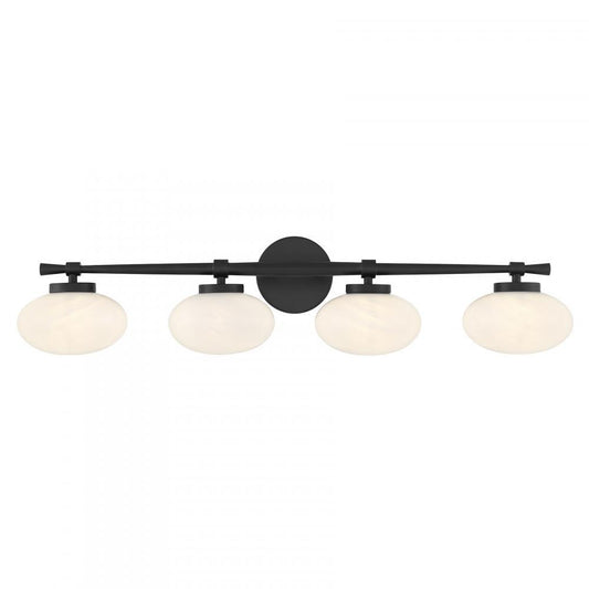 Savoy House Barrow 4-Light Bathroom Vanity Light Matte Black