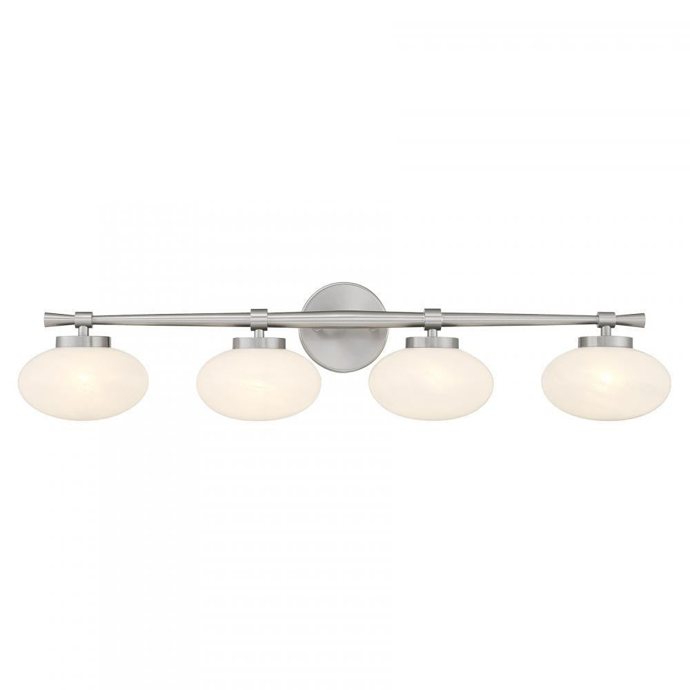 Savoy House Barrow 4-Light Bathroom Vanity Light Satin Nickel