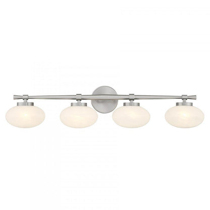 Savoy House Barrow 4-Light Bathroom Vanity Light Satin Nickel