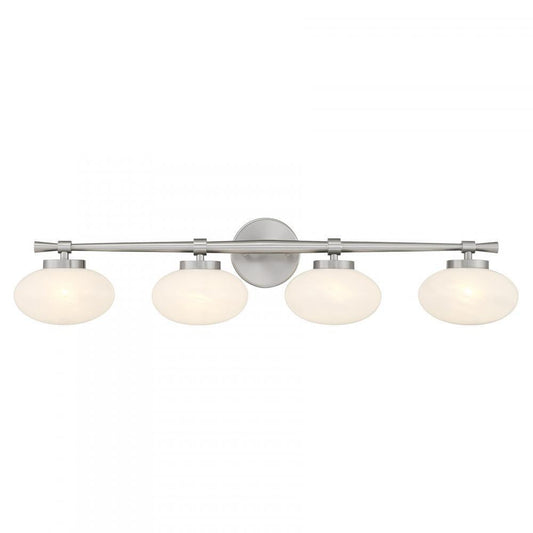 Savoy House Barrow 4-Light Bathroom Vanity Light Satin Nickel
