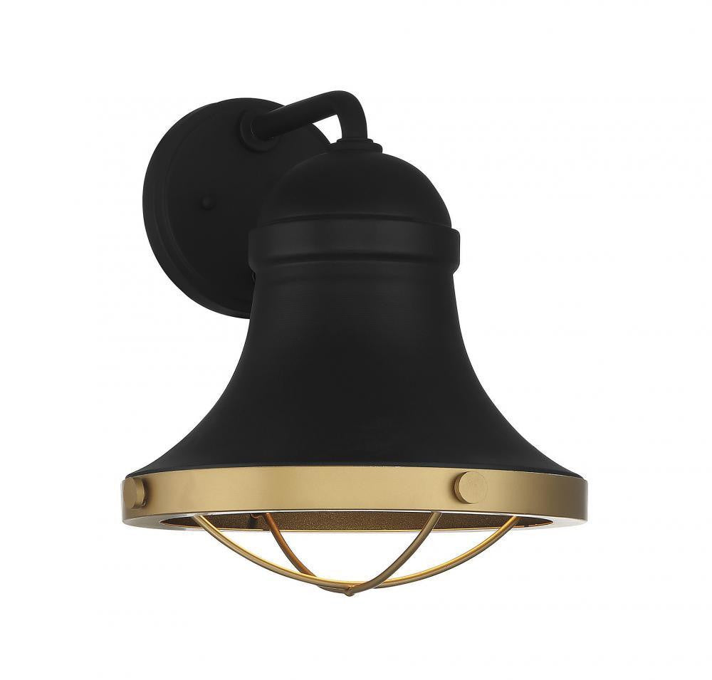 Savoy House Belmont Wall Sconce Textured Black with Warm Brass Accents