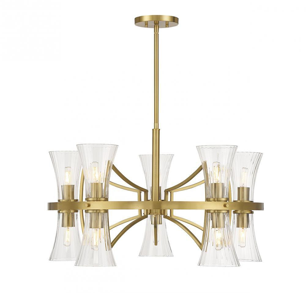 Savoy House Bennington 10-Light Chandelier Warm Brass