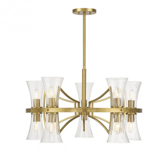 Savoy House Bennington 10-Light Chandelier Warm Brass