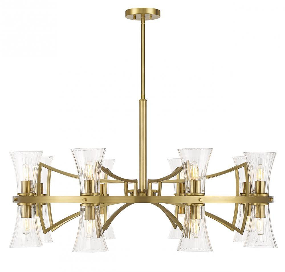 Savoy House Bennington 16-Light Chandelier Warm Brass
