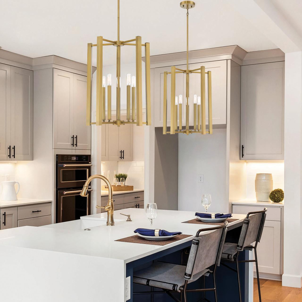 Savoy House Benson Pendant, 5-Light, Warm Brass, 20"H (3-7701-5-322 AHWW6)