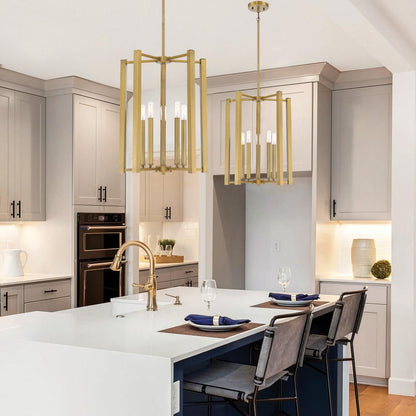 Savoy House Benson Pendant, 5-Light, Warm Brass, 20"H (3-7701-5-322 AHWW6)