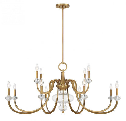 Savoy House Bergdorf 12-Light Chandelier Warm Brass