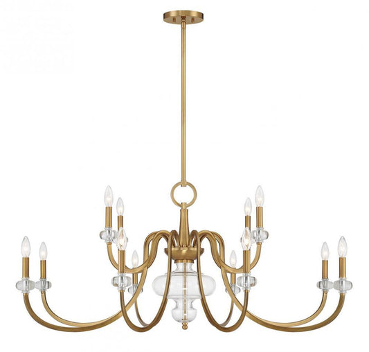 Savoy House Bergdorf 12-Light Chandelier Warm Brass