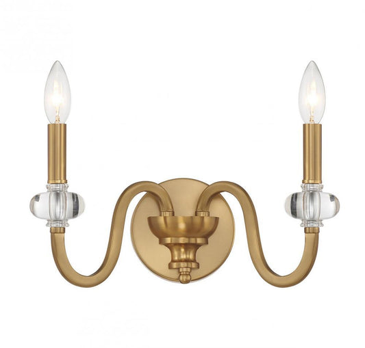 Savoy House Bergdorf 2-Light Wall Sconce Warm Brass