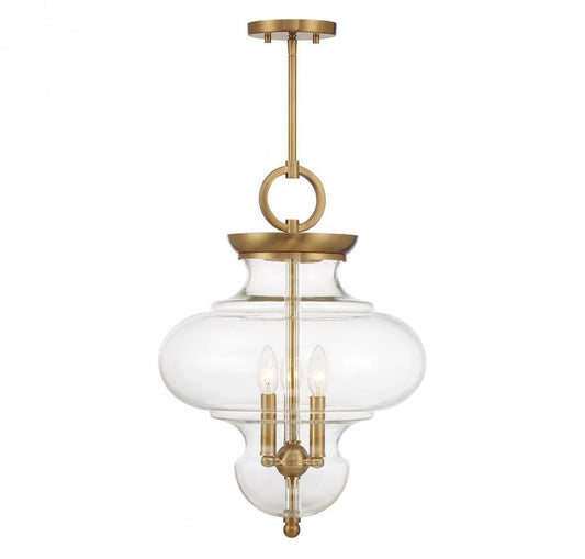 Savoy House Bergdorf 3-Light Pendant Warm Brass