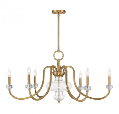 Savoy House Bergdorf 6-Light Chandelier Warm Brass