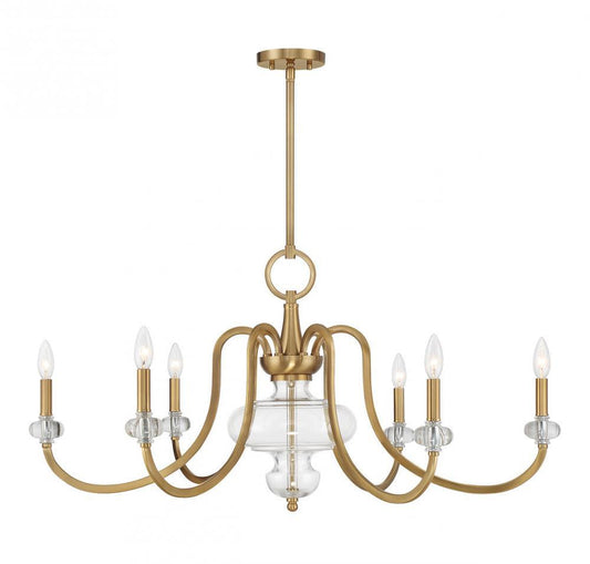 Savoy House Bergdorf 6-Light Chandelier Warm Brass