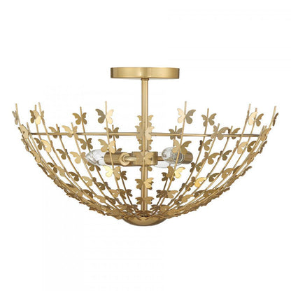 Savoy House Birch 3-Light Ceiling Light Burnished Brass