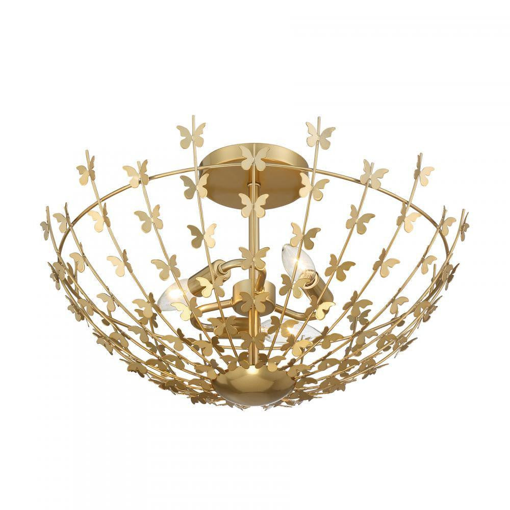 Savoy House Birch 3-Light Ceiling Light in Burnished Brass, Savoy House 6-4198-3-171 ALXKU