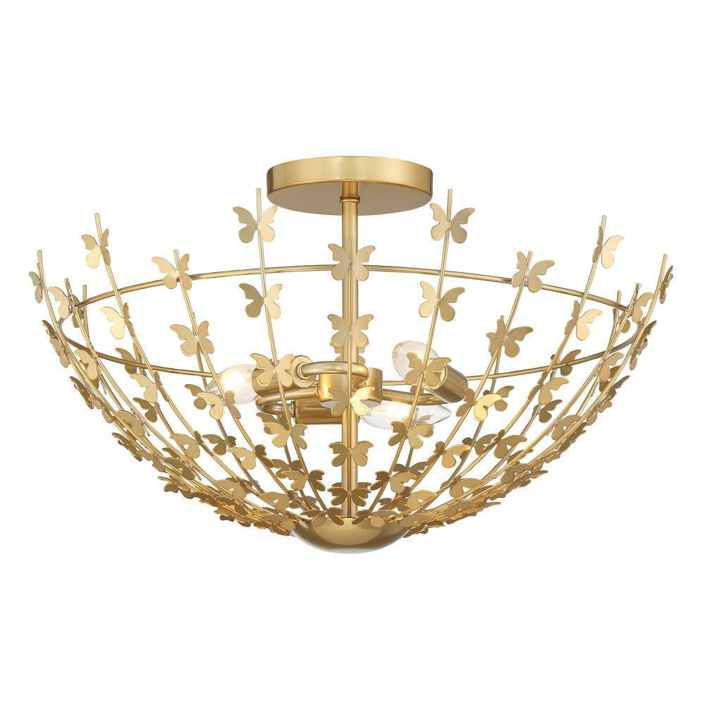 Savoy House Birch 3-Light Ceiling Light in Burnished Brass, Savoy House 6-4198-3-171 ALXKU