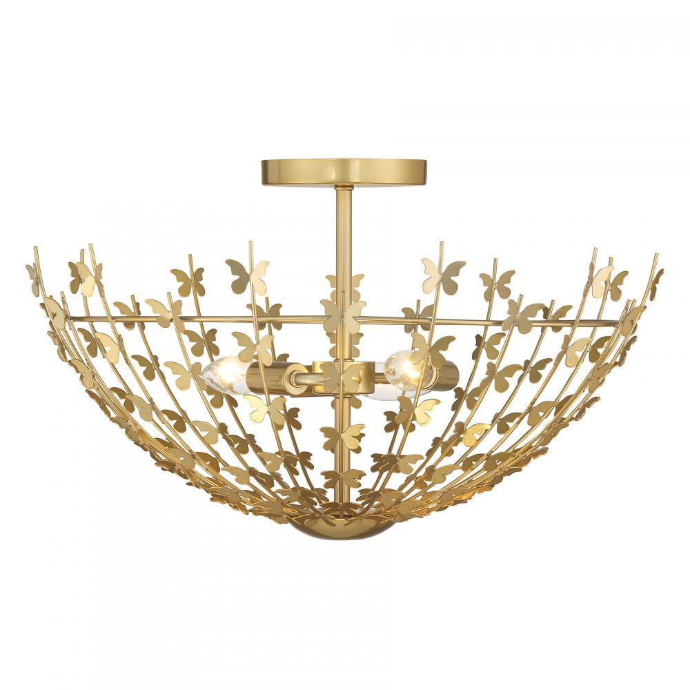 Savoy House Birch 3-Light Ceiling Light Bisque White