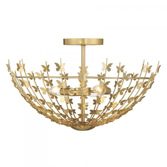Savoy House Birch 3-Light Ceiling Light Bisque White