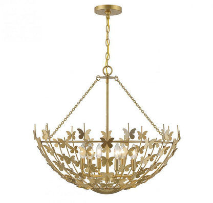 Savoy House Birch 6-Light Pendant Burnished Brass