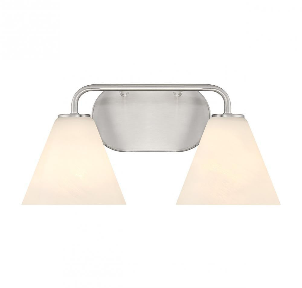 Savoy House Blair 2-Light Bathroom Vanity Light Satin Nickel