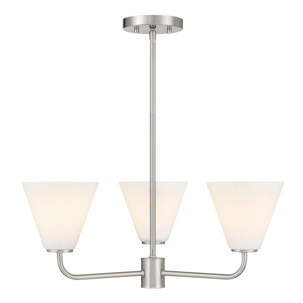 Savoy House Blair 3-Light Chandelier Satin Nickel