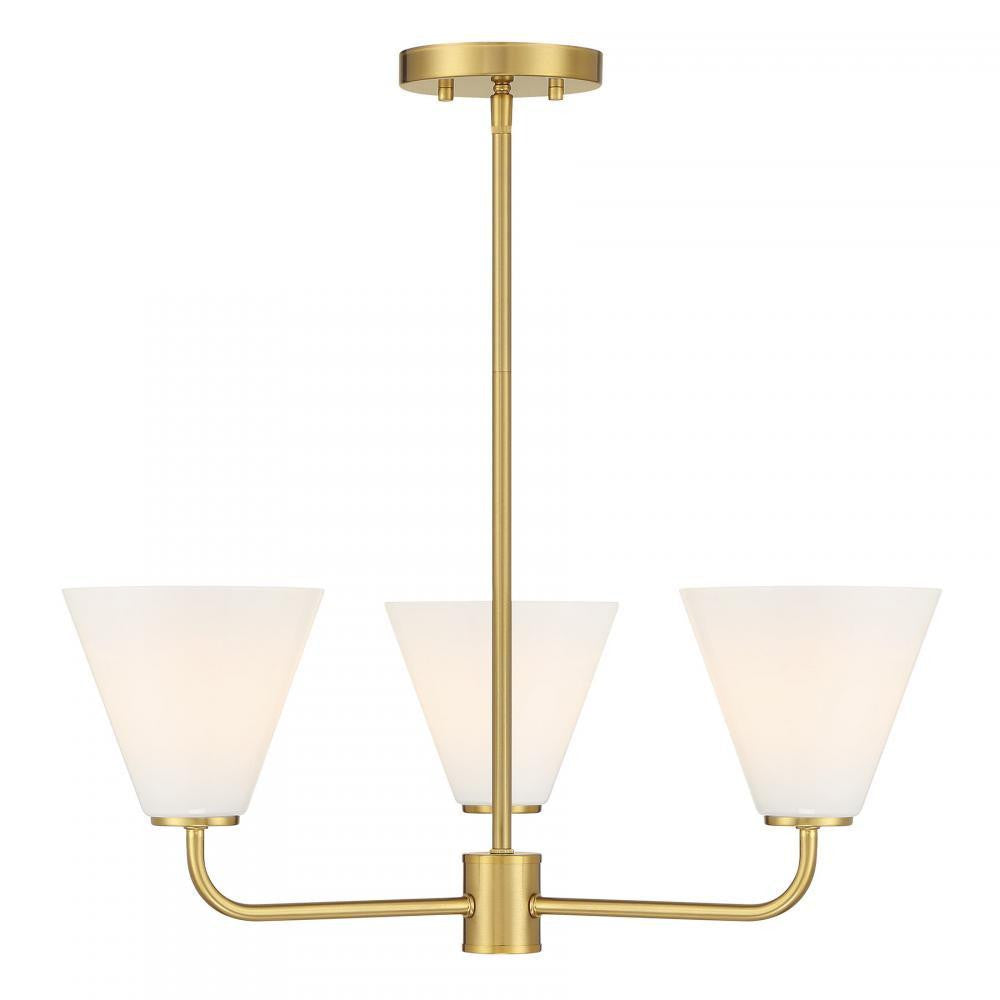 Savoy House Blair 3-Light Chandelier Warm Brass
