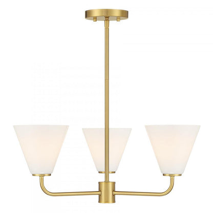 Savoy House Blair 3-Light Chandelier Warm Brass